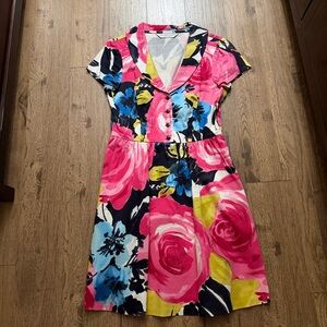 Sample $298 Trina Turk  Cotton Blend  Floral Prints Dress Fits 4-6, Small
